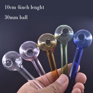 Räucherglaspfeife Ölbrenner 3 cm große Kugel 4 Zoll Länge Räucherpfeifen 15 cm transparent Pyrex dick klar tolle handgefertigte Räucherröhrchen für Raucher im Großhandel