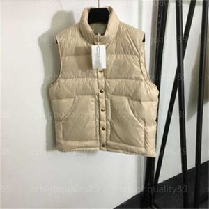 Designer Gilet Womens Vest Women Jacket bröst broderade stående hals dubbla fickor varm ärmlös Veste Fashion Jackets Designers Vests