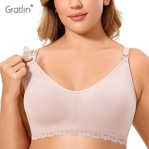 Maternidade Intimates Gratlin Maternidade Sutiã Pós-parto Amamentação Apoio Materno Plus Size Wirefree Algodão Enfermagem Para Mulheres Grávidas Lingerie 230927