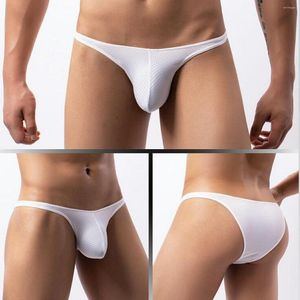 Underbyxor Sexig solid färg Herrarna Låga midja Underkläder Gay Slips Underkläder Mesh Breattable Triangle Pants Bikini