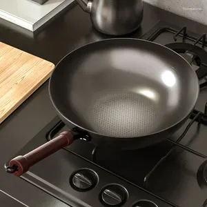 Pans Large High Purity Itridation Iron Pot 32cm Uncoated Frying Pan Non Stick Induction Cooker Universal Cookware Egg