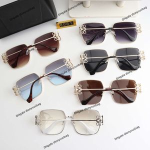 Óculos de sol de luxo novo lowe quadrado moda feminina tendência óculos de sol estilo quadro completo personalização de metal