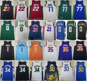 Maglie basket uomo Damian Lillard Stephen Curry Jimmy Butler Devin Booker Kevin Durant Luka Doncic Giannis Antetokounmpo Jayson Tatum Joel Embiid Stitch City