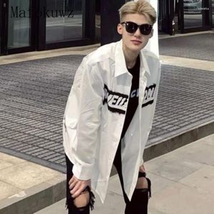 Men's Casual Shirts English Alphabet Graffiti Printing Korean Version Youth Trend Long Sleeve Lapel Button Shirt Loose Black Male Student