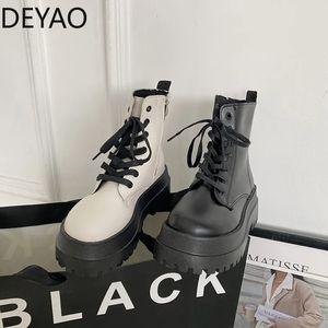 Boots Thick Bottom Platform Women Ankle Woman Shoes Zipper Fashion Female Designer Motorcycle Boot Casual Ladies Footwear 2023 230928