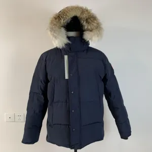 Mens Down Parkas Homens Parka Down Jackets Canadian Winter Puffer Casaco Grosso Com Capuz Jaqueta Cavalheiros Aquece Casacos Frios Proteção À Prova de Vento Tem o Logotipo Certo012