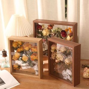 Frames Specimen Display Box Home Decor Bouquet Flower Frame Wood Wall Mount Dry