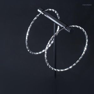 Na moda 100% 925 prata esterlina grande círculo redondo orelha anel brincos clássicos aros brincos para mulheres jóias finas1272e