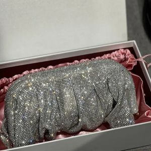 Evening Bags Luxury Shiny Evening Clutch Bags Women Folds Crystal Clip Purses and Handbags Designer Wedding Party Quality 230927