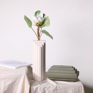 Wazony styl nordycki prosty ceramiczny wytłoczony wazon architektoniczny model sztuki modelowanie domu dekoracja salonu