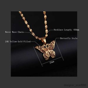 Pendant Necklaces Statement Pendants For Woman Water Wave Chain Necklaces Gold Plated Filled Chunky Jewelry Gift R230928