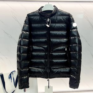 다운 디자이너 남성 겨울 코트 여성 자수 엠보워드 스탠딩 넥 후드 가벼운 재킷 두껍고 따뜻한 복어