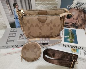 Atacado fita ajustável alça de ombro crossbody bolsa removível fechamento com zíper bolsas metal ferragem saco mensageiro conjunto de três peças