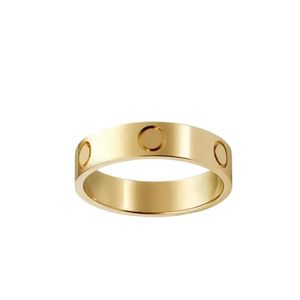 4mm5mm6mmtitanium Steel Silver Love Ring Men and Women Rose Gold Jewelry For Lovers Par Rings Gift Size 5-112419