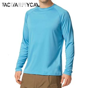 Men's T-Shirts Men's Sun Protection shirts Summer UPF 50 Long Sleeve Quick Dry Men Shirts Breathable Hiking Fish Performance Tops UV-Proof 230927