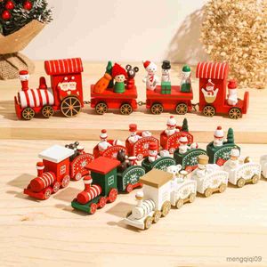 Decorações de natal trem de madeira/plástico ornamento de natal feliz natal decoração para casa presentes de natal natal ano novo