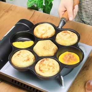 Pans Cooking Cake Skillet Pan Mold Cast Iron Fried Egg Nonstick Takoyaki Frying Crepe Casserole Cuisine Kitchen Supplies