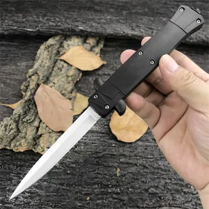 2023 Italiensk taktisk fickfolkkniv 3.82quot 440C BLAD Black ABS Handle EDC Hunt Survival Hand Tools Auto Knives