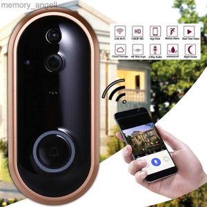 Doorbells Smart WIFI Doorbell Wireless Video-eye Campainha Ring Door Bell With Camera IR Entry Door Alert Security Chime Doorbell Camera YQ230928