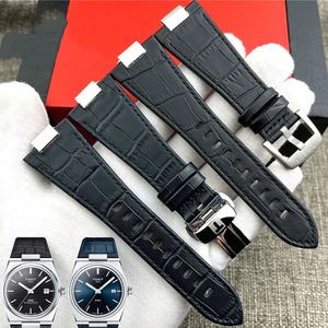 Watch Bands Genuine Leather Watchband for 1853 PRX series Strap Belt T137.407 T137.410 Convex End Men's Bracelet Wrist Strap Bracelet 230927