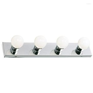 Lampade da terra Striscia luminosa a 4 luci Contemporanea dimmerabile per bagno Camera da letto Lampada da tavolo cromata lucida per trucco Lampada da tavolo Rgb ad angolo