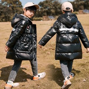 Down Coat Russia Winter Children's Jacket Fashion Brand Design Shiny Kids Warm Hooded For Teen Boys 5 7 9 11 13 15 Years Outwear 230928