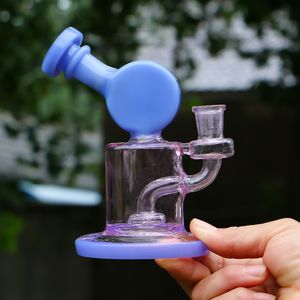 Кальянное стекло Dab Rig Стеклянный бонг Puff Recycler Курительные трубки Мини-масляная установка Dab Rig Душ Пузырьковый фильтр Perc Водопроводные трубы Уловитель пепла для кальяна 14 мм Совместная чаша оптом