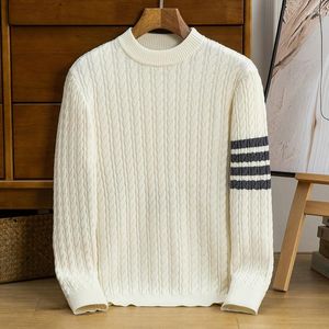 Herrtröjor Premium Luxury Wool Pullover O-Neck rand Långärmning2023Autumn/Winter British Trend Fashion Folor Underlay tröja