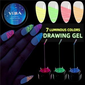 Nail Art Decorations Glue Glow in the dark Brushed Painting Elastic Light Therapy Spider 230927