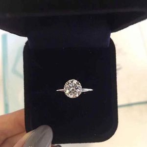 Damga Pençesi 1-3 Karat CZ Diamond 925 STERLING Gümüş Yüzükler Anelli Kadınlar için Evlen Düğün Nişan Yüzükleri Setler Sikirler Hediye JE2882