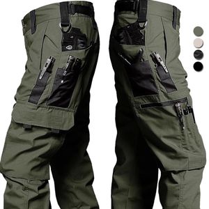 Herrbyxor Militära byxor för män Taktiska lastbyxor Big Multi-Pocket Waterproof RipStop Army Combat Training Trousers Brand Joggers 230927