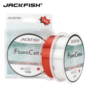 Örgü Hattı Jackfish 100m Florokarbon Balıkçılık Hattı Kırmızıya İki Renk 4-32lb Karbon Fiber Lider Hattı Sinek Balıkçılık Hattı Pesca 230927