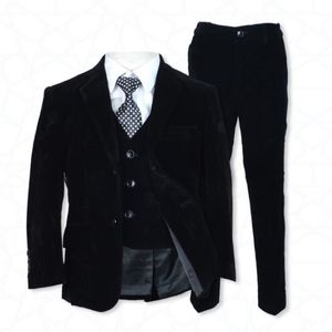 Przyjmowanie kombinezonu pokaz pokazu mody Boy Formal Suitflower Boy Groiven Plush Black 5piece Set Suit3317 230927