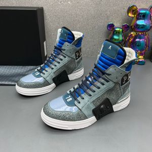 Stivaletti da uomo di marca di lusso 1973 Diamond Skull Dance Sport High Top Mixcolor Scarpe da cowboy Taglia 38-46