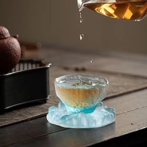 Şarap bardakları 1 set antik sırlı küçük çay bardağı tek usta japon aşkına şeffaf cam