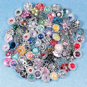 Ganze 50 teile/los Gemischte Metall 18mm druckknopf schmuck Metall Strass druckknopf Charms Für DIY Jewelry248F