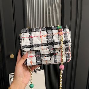 Luksusowe projektanci mini klapka tweed crossbody torebki Paris marka Wysokiej jakości klasyczny pikowany numer seryjny