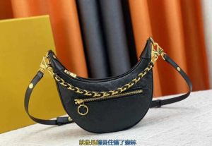 Women Half Moon bags Loop handbag chain tote designer Shoulder crossbody underarm bag Miniature Monograms embossing messenger wallet