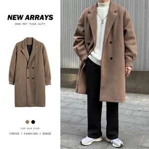 Männer Wollmischungen IEFB Koreanische Trend Männer Lose Beiläufige Einreiher Mantel Herbst Winter Jacken Mode Langarm Wollmantel männer 230927