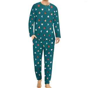 Mäns sömnkläder Strawberry Colorful Pyjamas Autumn Two Piece Fruit Lovely Pyjama Set Man Långärmad avslappnad design stor storlek 5xl 6xl