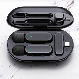 Microfono lavalier wireless per porta di tipo C, mini microfono clip-on plug and play K61 con sincronizzazione automatica e riduzione del rumore per la registrazione video