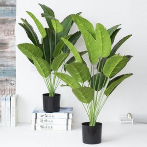 Decorative Flowers 80cm Tropical Plants Large Artificial Banana Tree Fake Plastic Palm Leaves For Home Garden Wedding Decor