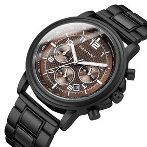 Lyxvarumärke Mens Wood Quartz Wrist Watch Men Sport Waterproof Watch Man Chronograph Träklockor269a