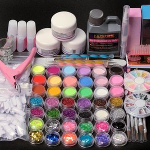 Kits de arte de unhas Kit completo de acrílico 42 pó com decorações líquidas dicas ferramentas escova conjunto tudo para manicure 230927