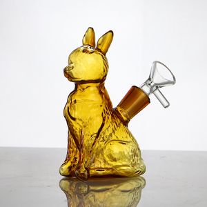 Wolf Glass Rig Cute Hookah Oil Dab Rig Glass Mini Bong Rökning Rör Inline Bubble Filter Perc Vattenrör Shisha 14mm Joint Bowl Partihandel