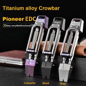 Y-Start Pioneer Crowbar TC4 Titanium Alloy مع مقطع Clip Outdoor Camping EDC Defense Tool