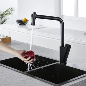 Kitchen Faucets Black Fauce Pull Out Copper Sink Faucet Sigle Handle Single Hole And Cold Water Tap Rotatable Mixer