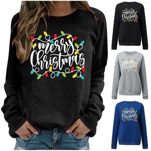 Kadın Hoodies Bayan Moda Noel Yuvarlak Boyun Sweatshirt bayanlar Baskı Uzun Kollu Kulüp Sıradan Pullover Sevimli Tunik Üstler