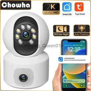 CCTV Lens Tuya 2K Dual Lens WiFi Camera Indoor Wireless Security Surveillance Camera Smart Home Auto Tracking Baby Monitor CCTV IP Camera YQ230928