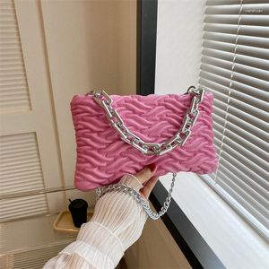 Borse da sera Borsa a tracolla trapuntata a righe trapuntata in pelle PU di marca da donna di lusso Borsa a tracolla piccola con catena di moda